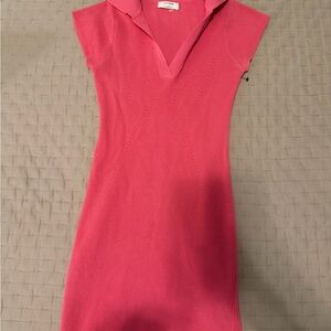 Elegant Pink Knit Dress